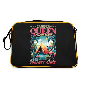 Camper Queen Classy Sassy And Bit Smart Assy - Retro Tasche - Schwarz/Gold - Hinten