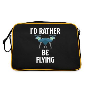 I'd Rather Be Flying Funny Drone Flying - Retro Bag - black/gold - Back