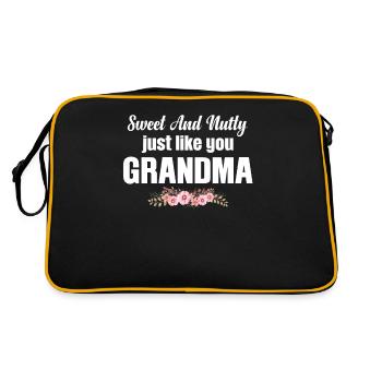 Süß Und Nussig, Genau Wie Die - Retro Tasche - Schwarz/Gold - Hinten