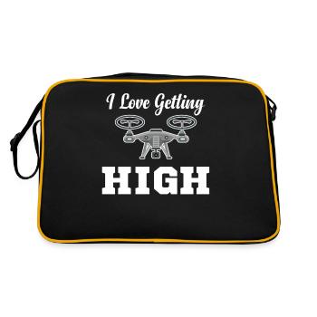 I Love Getting High Funny Drone Flying Helicopter - Retro Bag - black/gold - Back