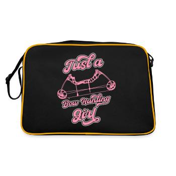 Bow Hunting Bow Hunters Just A Bow Hunting Girl - Retro Bag - black/gold - Back
