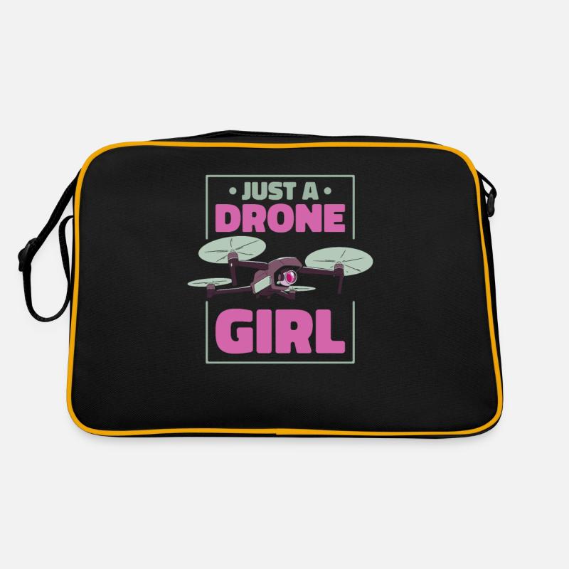 Drohne Quadrocopter Just A Drone Girl Retro Tasche