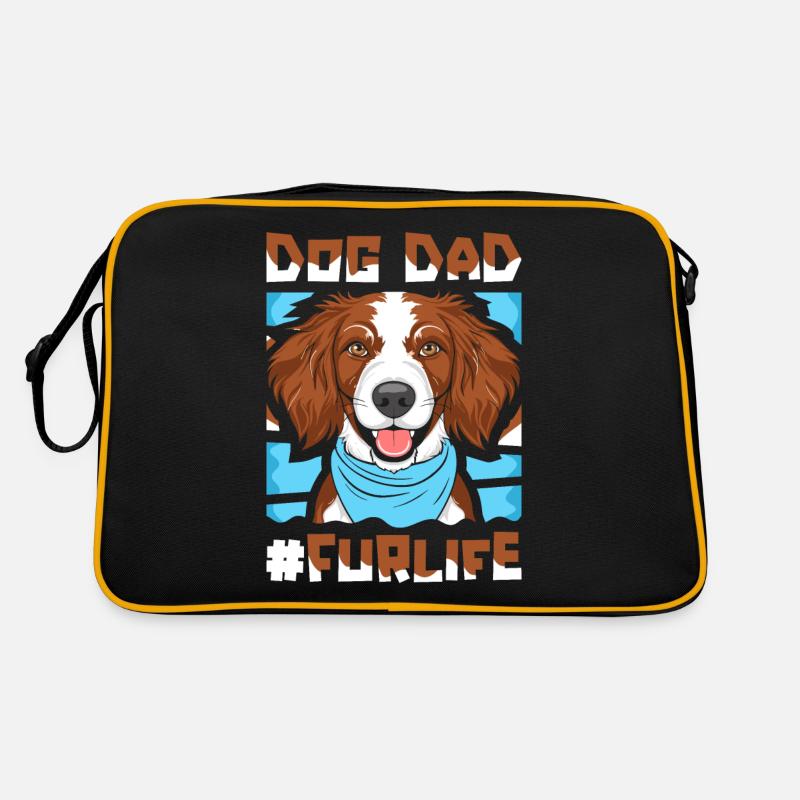 Brittany Spaniel Father Dog Dad For Life Retro Bag