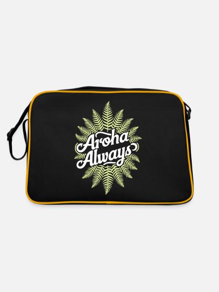 Aroha Always New Zeland Keepsakes - Retro Bag - black/gold - Back