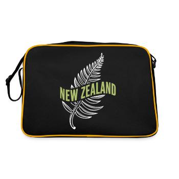 Souvenir Nouvelle-Zélande - Motif Feuille de Fougère Koru - Sac Retro - noir/or - Dos