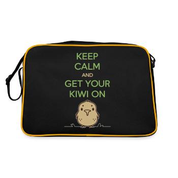 Souvenir néo-zélandais : restez calme et prenez votre kiwi - Sac Retro - noir/or - Dos