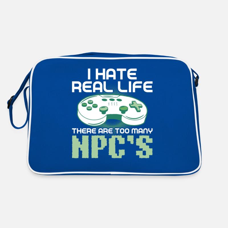 Play Controller Gaming I Hate Real Life Retro Tasche