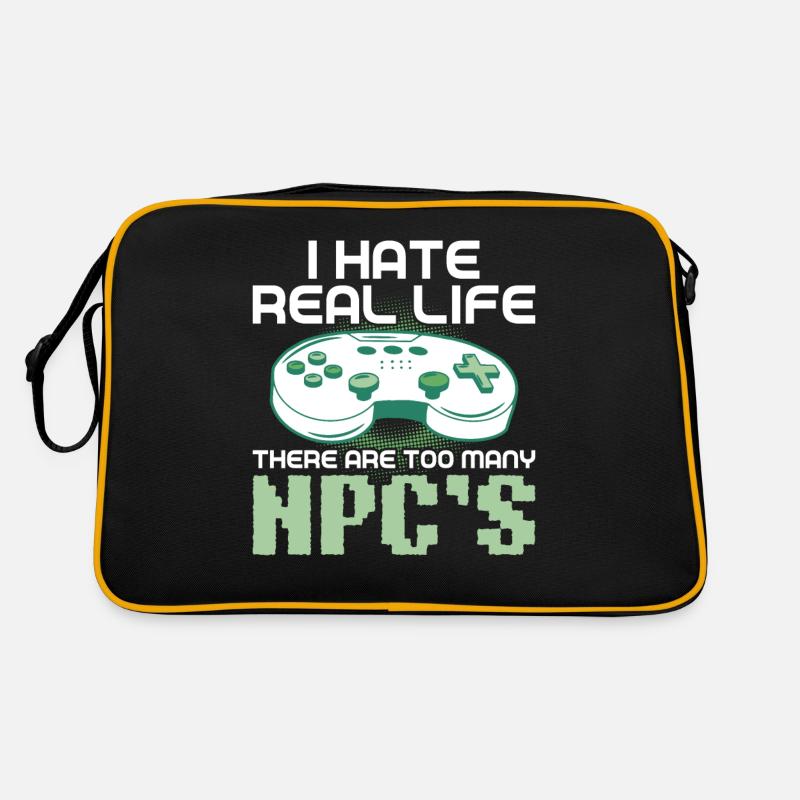 Play Controller Gaming I Hate Real Life Retro Bag