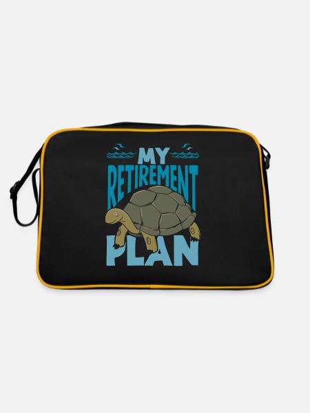 Turtle Sea Turtle Gift - Retro Bag - black/gold - Back
