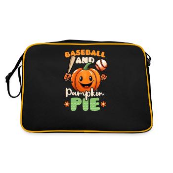 Thanksgiving Baseball Baseball et tarte à la citrouille - Sac Retro - noir/or - Dos
