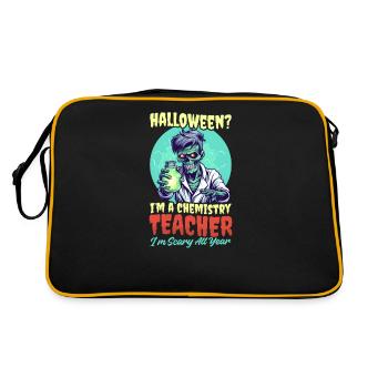 Halloween-Chemielehrer das ganze Jahr über gruselig - Retro Tasche - Schwarz/Gold - Hinten