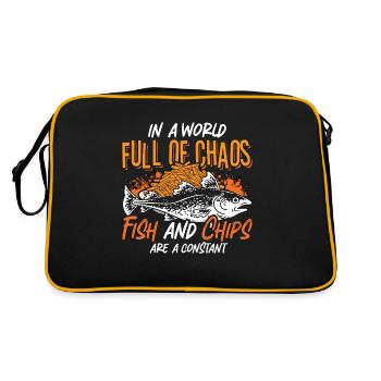 Fish And Chips In A World Full Of Chaos Food Lover - Retro Bag - black/gold - Back