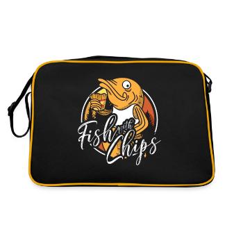 Fish With Chips British Street Food Fish And Chips - Retro Bag - black/gold - Back