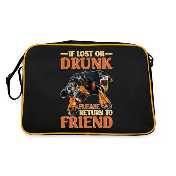 Si vous êtes perdu ou ivre, veuillez retourner à l’ami - Sac Retro - noir/or - Dos