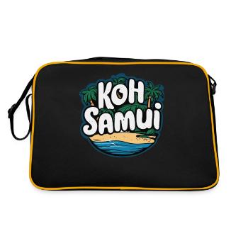 Koh Samui Souvenir Strandparadies - Retro Tasche - Schwarz/Gold - Hinten