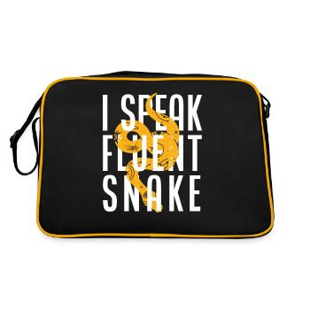 snake language snake lover - Retro Bag - black/gold - Back