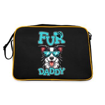 Border Collie Chien Papa Pour Papa - Sac Retro - noir/or - Dos