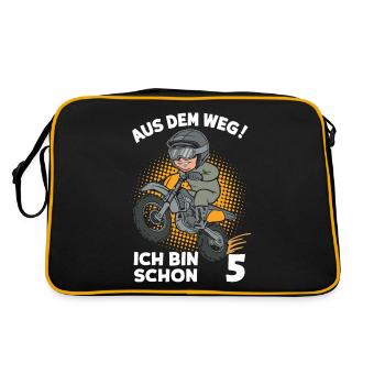 Out of the way! I'm already 5 children's birthday - Retro Bag - black/gold - Back