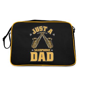 Saxophon Saxofon Juste un papa saxophone - Sac Retro - noir/or - Dos