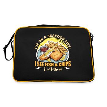 Fish and Chips Je suis sur un régime de fruits de mer Gourmand - Sac Retro - noir/or - Dos