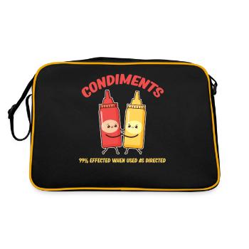 Wir Würzen Uns Gegenseitig! Senfwürziges - Retro Tasche - Schwarz/Gold - Hinten