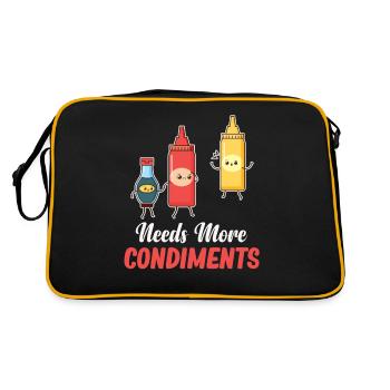 Wir Würzen Uns Gegenseitig! Senfwürziges - Retro Tasche - Schwarz/Gold - Hinten