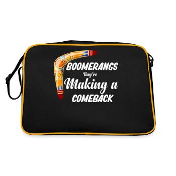 Bumerangs Feiern Ihr Comeback. Sport-jonglage. - Retro Tasche - Schwarz/Gold - Hinten