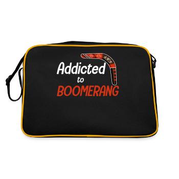 addicted to boomerangs, funny, hobby, sports, - Retro Bag - black/gold - Back