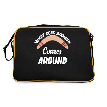 What Goes Around Comes Around Funny Boomerang - Retro Bag - black/gold - Back