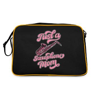 Saxophon Saxofon Juste une maman saxophone - Sac Retro - noir/or - Dos