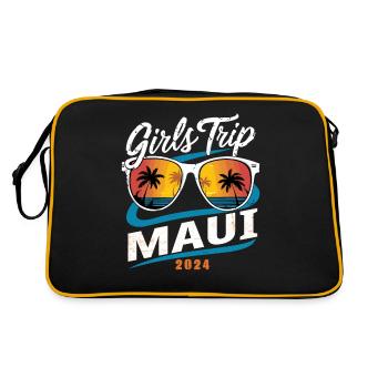 Girls Trip Maui 2024 - Retro Tasche - Schwarz/Gold - Hinten