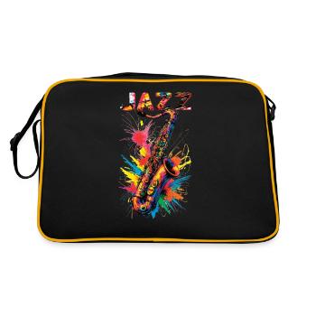 Music Retro Blues Playing Saxophone Jazz - Retro Bag - black/gold - Back