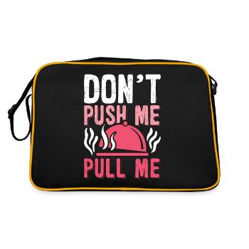 Pulled Pork BBQ Don't Push Me Pull Me BBQ Lover - Retro Tasche - Schwarz/Gold - Hinten