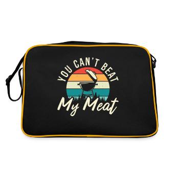 Pulled Pork BBQ You Can't Beat My Grilled Meat - Retro Tasche - Schwarz/Gold - Hinten
