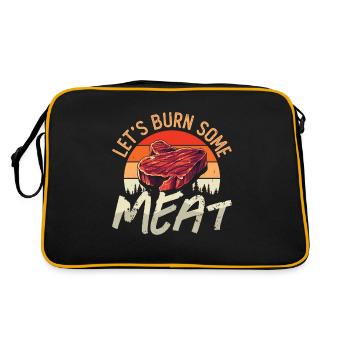Pulled Pork BBQ Let's Burn Some Meat Pork BBQ - Retro Tasche - Schwarz/Gold - Hinten