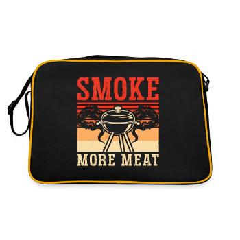 Pulled Pork BBQ Smoke More Meat Barbecue Lover - Retro Tasche - Schwarz/Gold - Hinten