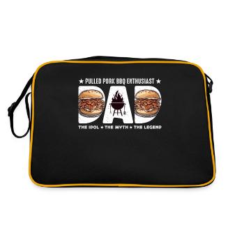 Pulled Pork BBQ Enthusiast Dad The Idol Meat Lover - Retro Tasche - Schwarz/Gold - Hinten