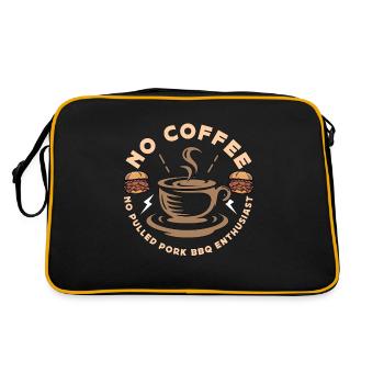 Pulled Pork BBQ No Coffee No Pork BBQ Coffee Lover - Retro Tasche - Schwarz/Gold - Hinten
