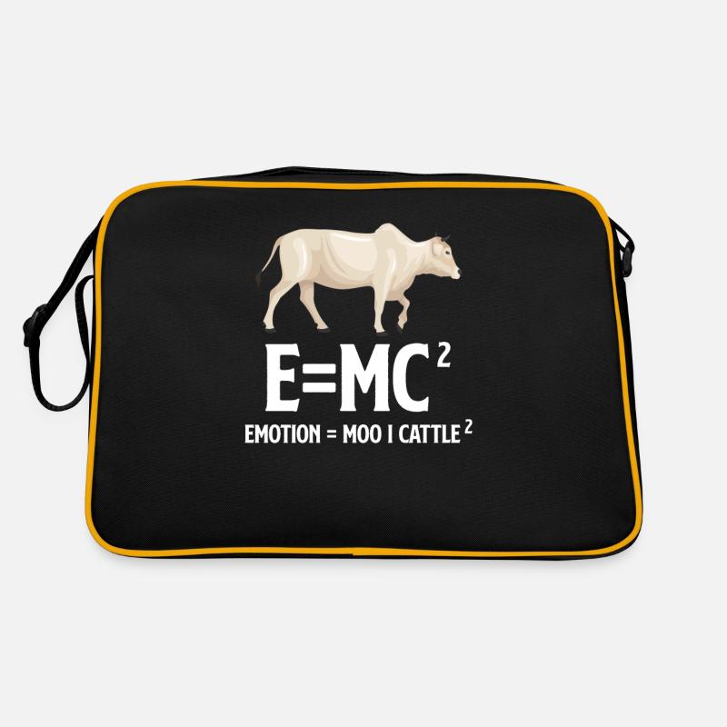 E=mc Emotion = Moo X Cattle Farmer Ranchero Retro Tasche