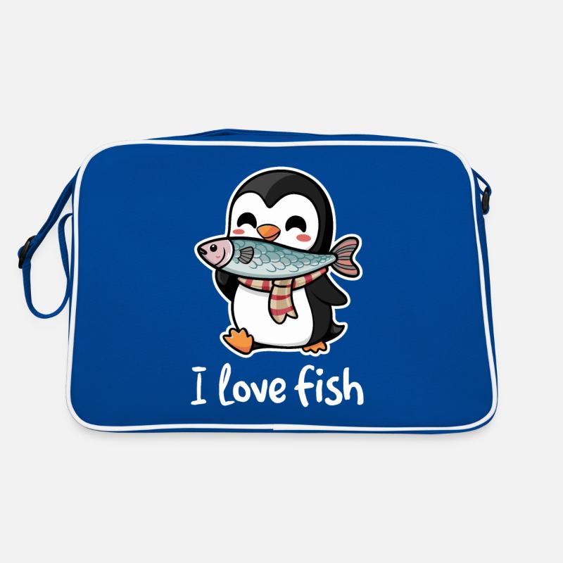 Penguin Fish Restaurant Lover I Love Fish Sac Retro