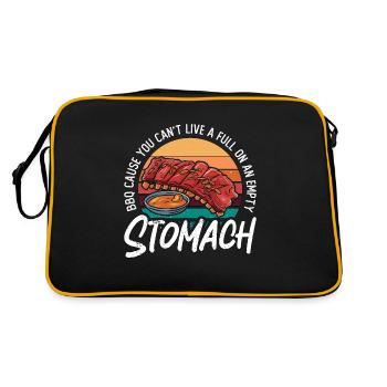 Ribs BBQ Cause You Can't Live A Full Smoked Ribs - Retro Bag - black/gold - Back
