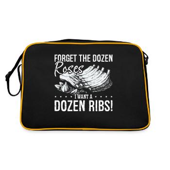 Ribs Barbecue Forget The Dozen Roses Smoked Ribs - Retro Bag - black/gold - Back