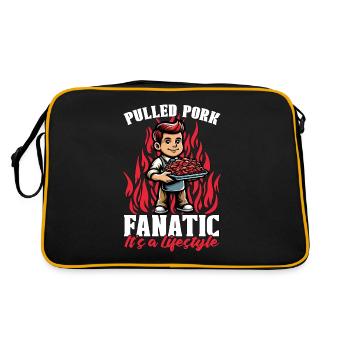 Pulled Pork Fanatic It's a Lifestyle Grilled Meat - Retro Tasche - Schwarz/Gold - Hinten