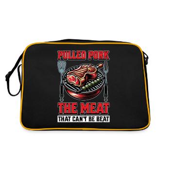 Pulled Pork The Meat That Barbecue Meat Lover - Retro Tasche - Schwarz/Gold - Hinten