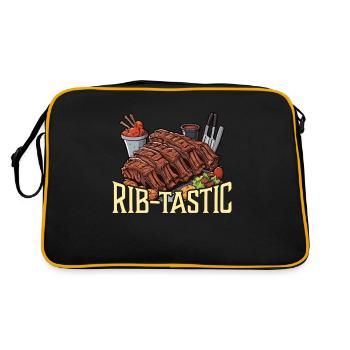 Ribs Barbecue Rib-tastic Grilled Meat BBQ Lover - Retro Bag - black/gold - Back