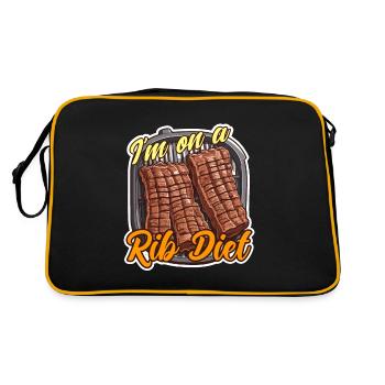 Ribs Barbecue I'm On A Rib Diet Loves Grilled Meat - Retro Bag - black/gold - Back