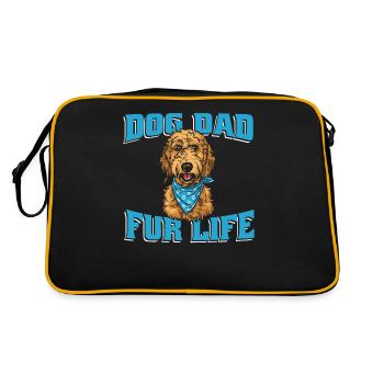 Golden Doodle Dog Dad Fur Life - Retro Tasche - Schwarz/Gold - Hinten