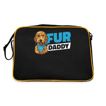 Golden Doodle Hundepapa Fur Daddy - Retro Tasche - Schwarz/Gold - Hinten