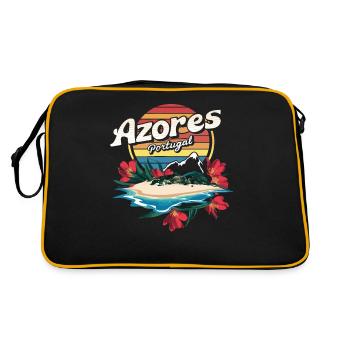 Souvenir Açores Portugal - Île tropicale - Sac Retro - noir/or - Dos