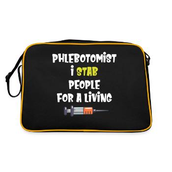 Phlebotomist I stab people for a living - Retro Bag - black/gold - Back